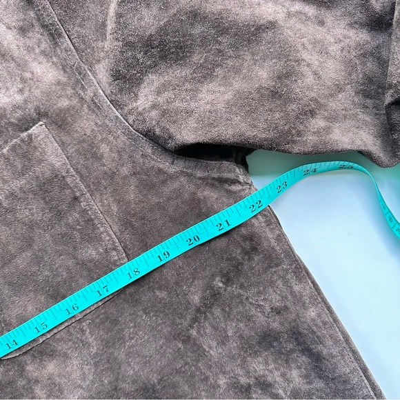 Vintage Suede Leather Shacket Jacket Brown Womens Size Medium - Picture 7 of 9